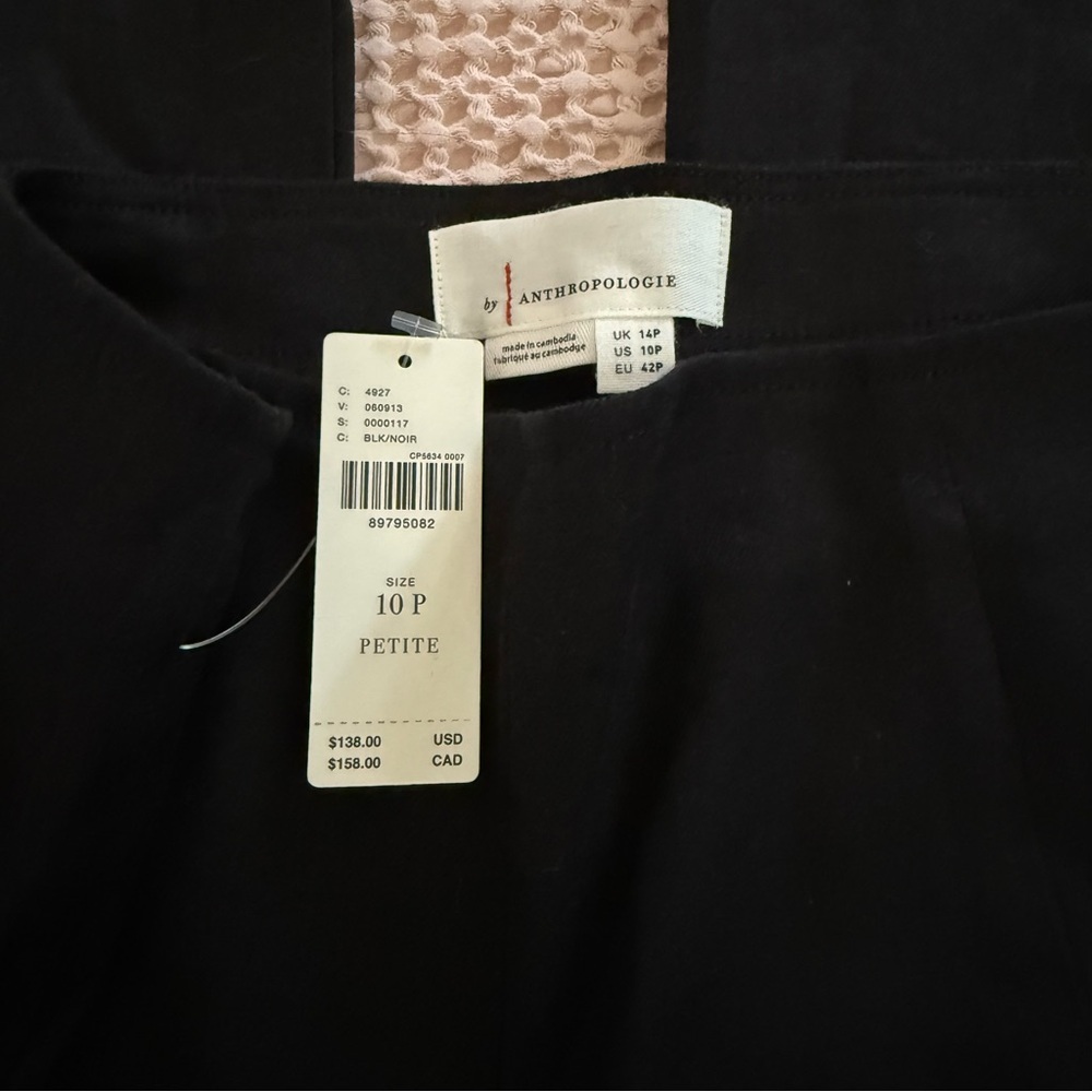 Anthropologie High-Rise Flare Linen Pants Black 10P | NWT $138 Trousers - Picture 5 of 11